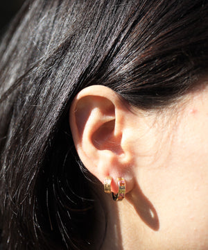 macha jewelry gold earrings hoop sapphire colorful gift brooklyn nyc