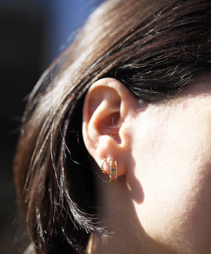 macha jewelry gold earrings hoop sapphire colorful gift brooklyn nyc 