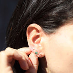 emerald diamond geometric 14k yellow gold stud earrings jewelry macha brooklyn nyc