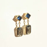 salt and pepper diamond, blue sapphire, 14k yellow gold Brooklyn New York 11222