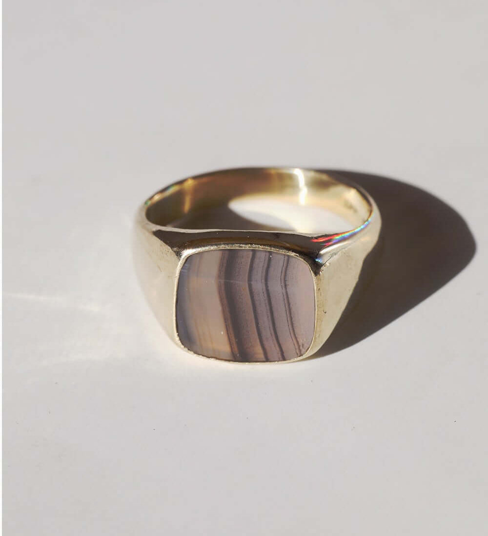 Mens gold signet ring, wedding band,  jewelry store, Greenpoint, Brooklyn NYC