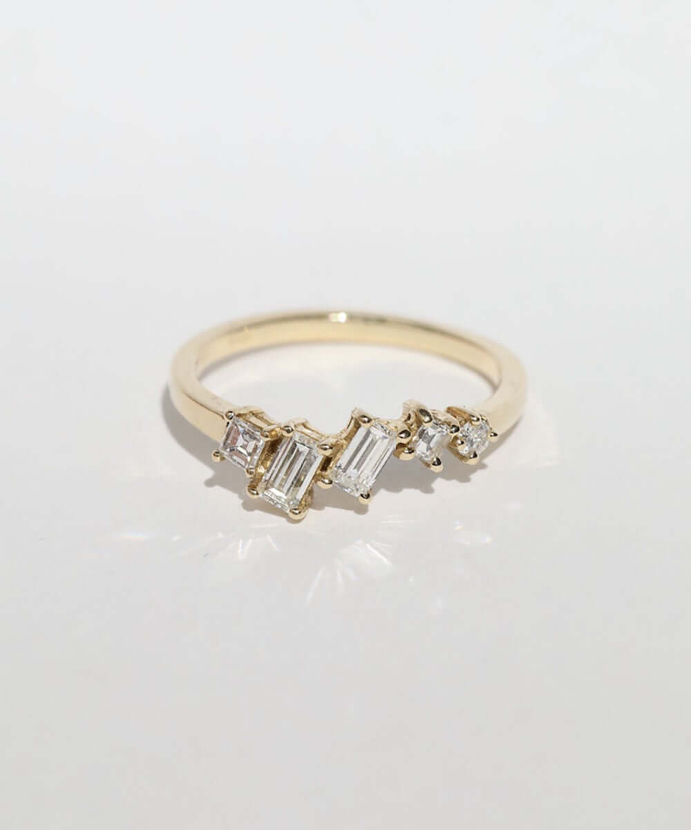 asymmetric diamond engagement ring, Macha Studio, Brooklyn NYC