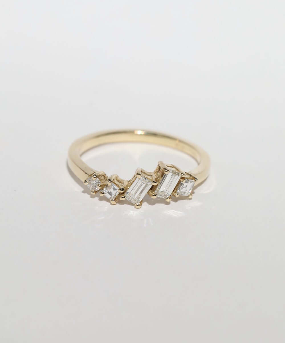 asymmetric diamond engagement ring, Macha Studio, Brooklyn NYC