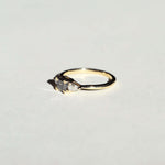 salt & pepper white diamond 14k yellow gold Engagement ring Brooklyn New York