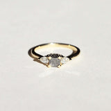 salt & pepper  white diamond 14k yellow gold Engagement ring Brooklyn New York 
