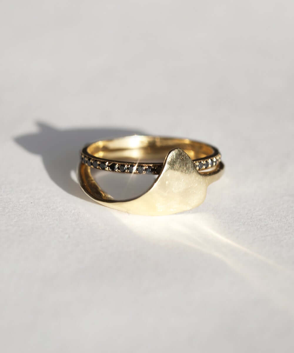 Sculptural Billow wedding Ring Gold, Ring, Macha Studio, Brooklyn NYC