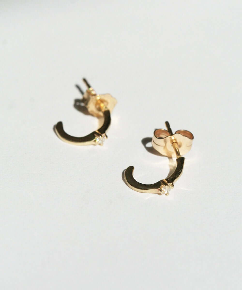 Gold Diamond Hoop Earrings Macha Studio Brooklyn New York