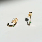 Gold Emerald Hoop Earrings Macha Studio Brooklyn New York