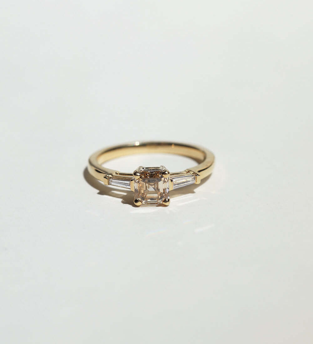 cognac diamond yellow gold baguette Brooklyn New York   