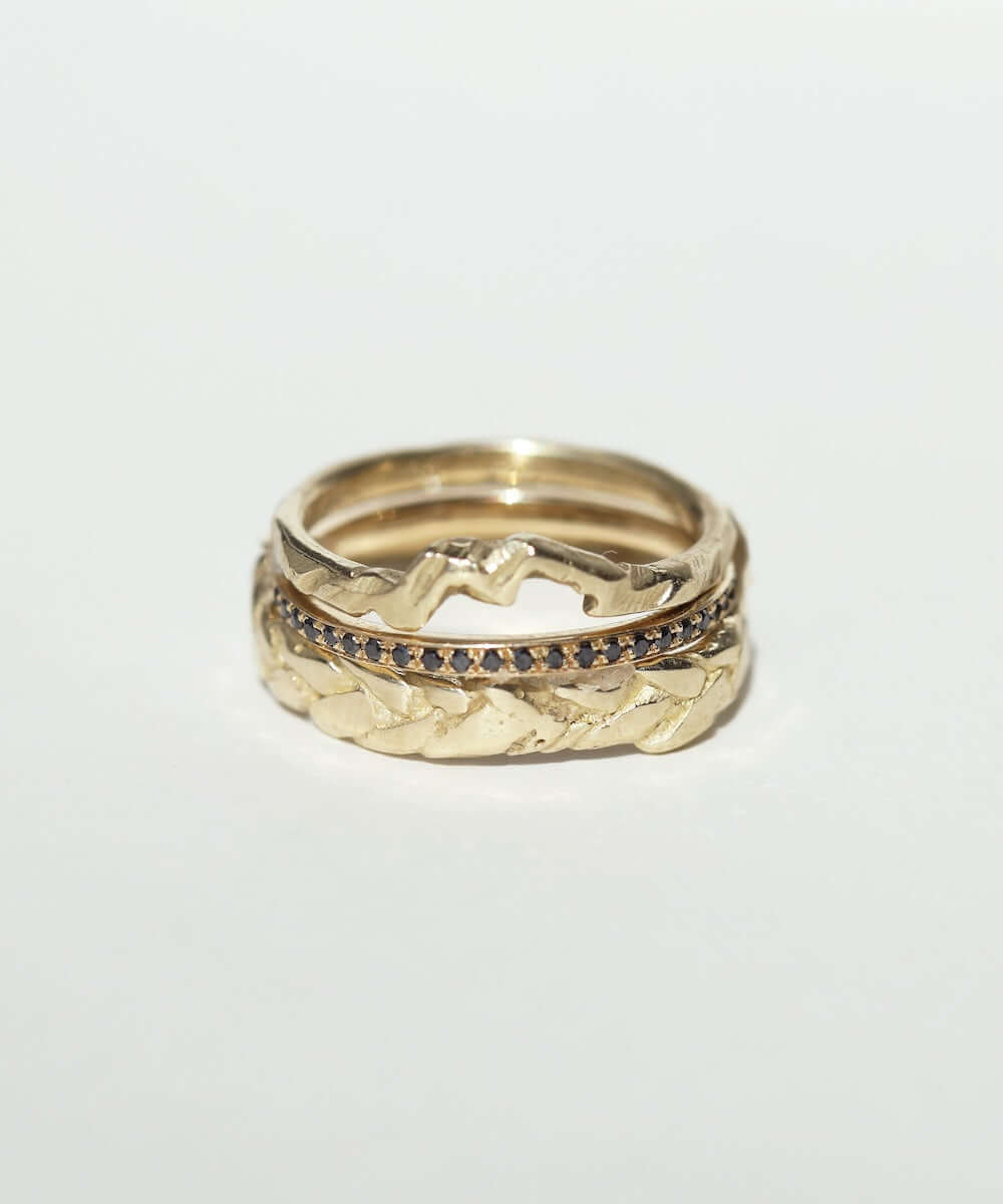 black diamonds wedding Band Rings Stack Brooklyn New York 11222