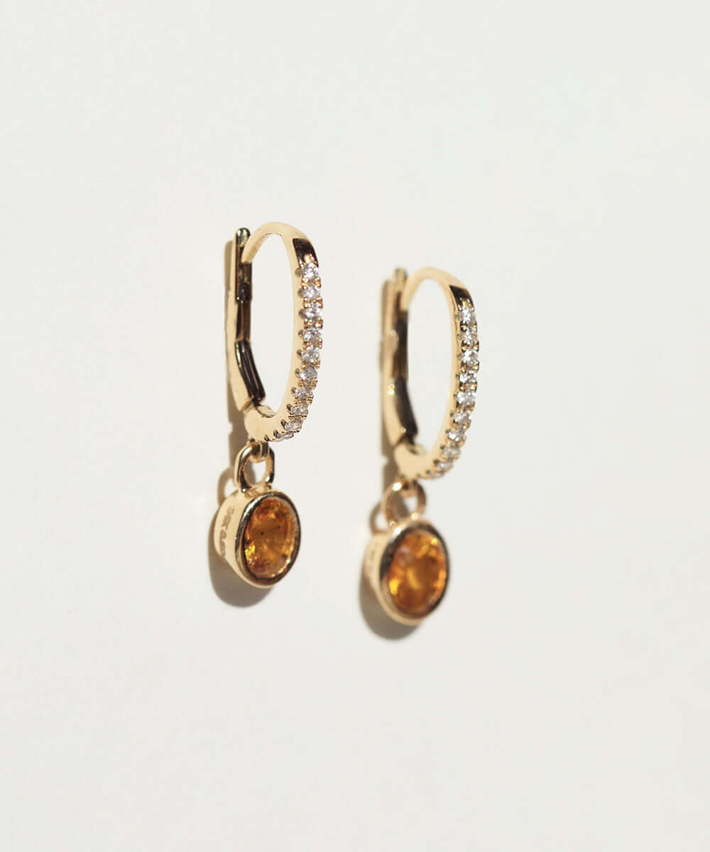 drop earrings diamond sapphire gold Brooklyn New York 