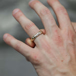 Mens 14k Yellow Gold Diamond Wedding Band Macha Studio Brooklyn New York