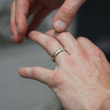 Mens 14k Yellow Gold Diamond Wedding Band Macha Studio Brooklyn New York