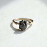 Salt Pepper Amber Colored Diamond 14k Yellow Gold Engagement Ring Brooklyn New York