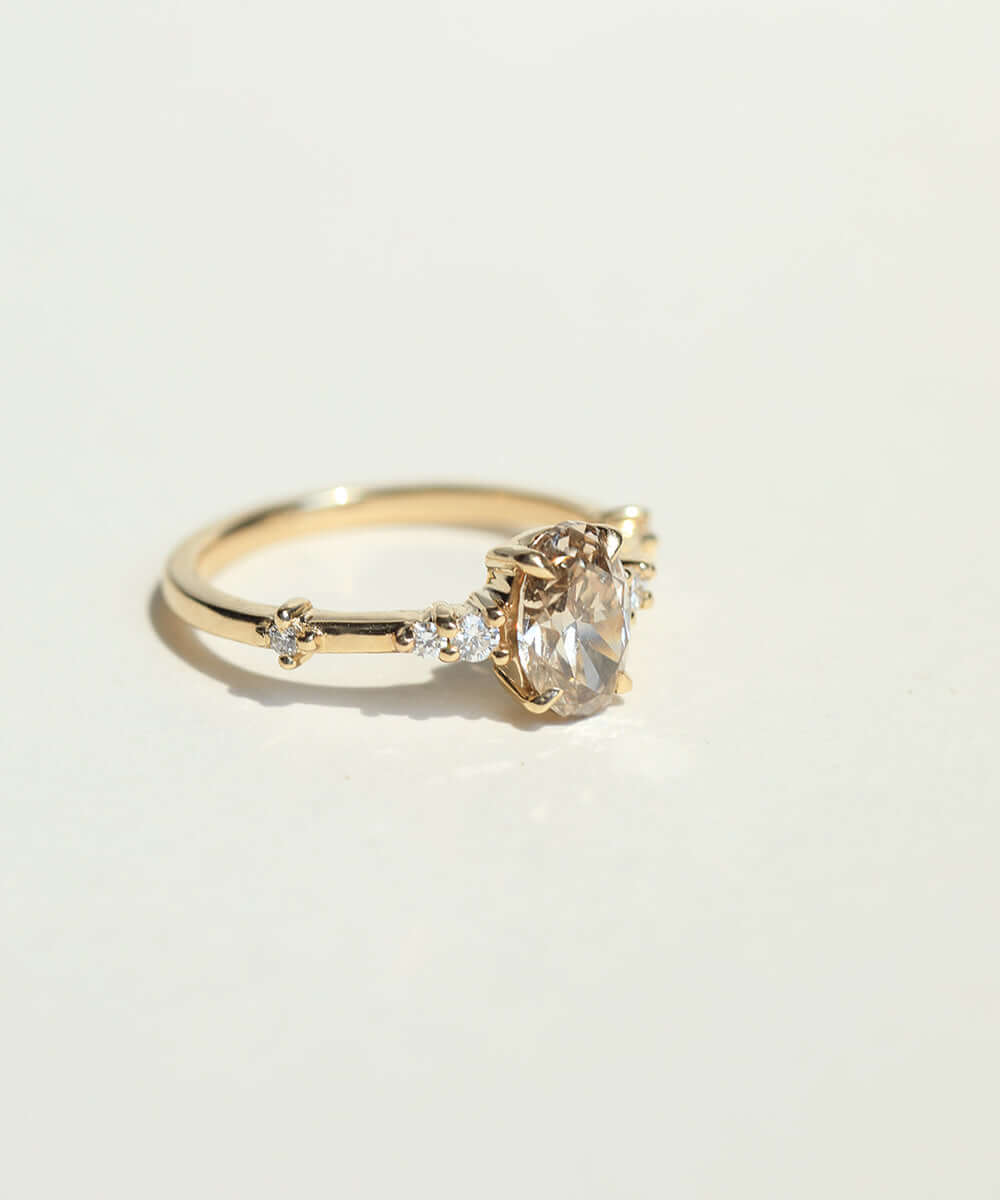 cognac Diamond Ring yellow gold Brooklyn New York