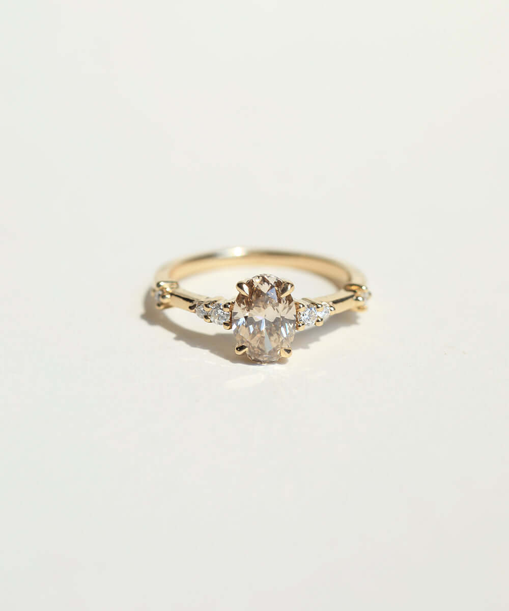 cognac Diamond Ring yellow gold Brooklyn New York 
