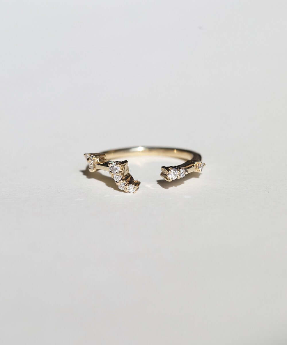 Wedding Band White Diamond Salt and Pepper Diamond Engagement Ring Yellow Gold Handcrafted Macha Studio Brooklyn New York