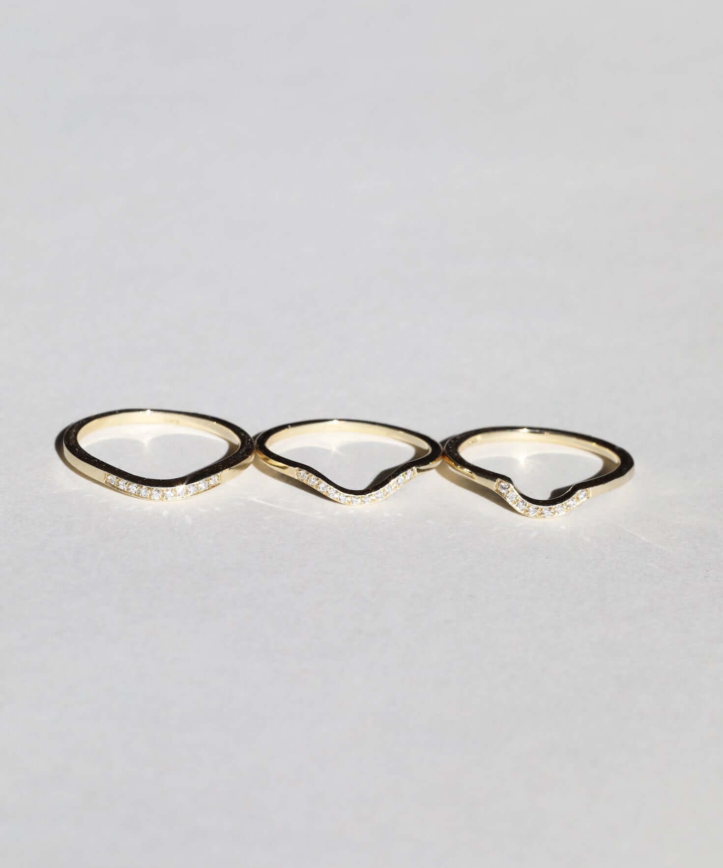 Curved Diamond Engagement/Wedding Band gold, Macha Studio, Brooklyn NYC