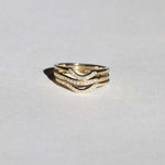 Curved Diamond Engagement/Wedding Band gold, Macha Studio, Brooklyn NYC
