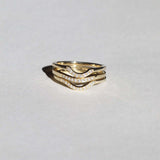 Curved Diamond Engagement/Wedding Band gold, Macha Studio, Brooklyn NYC