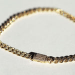 14k gold diamonds curb chain bracelet macha jewelry brooklyn nyc