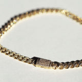 14k gold diamonds curb chain bracelet macha jewelry brooklyn nyc