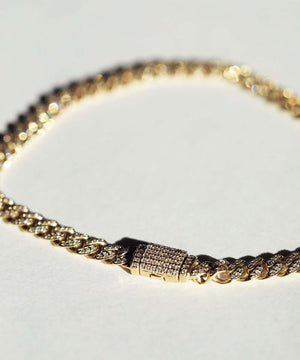 14k gold diamonds curb chain bracelet macha jewelry brooklyn nyc