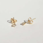 tiny diamond studs earrings gold Brooklyn New York