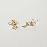 tiny diamond studs earrings gold Brooklyn New York