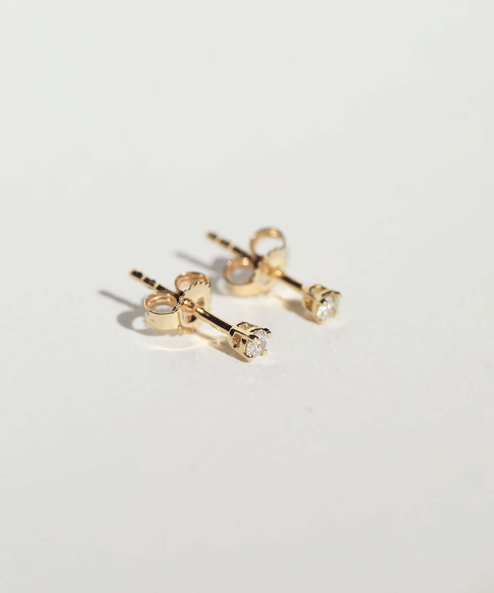 tiny diamond studs earrings gold Brooklyn New York