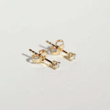 tiny diamond studs earrings gold Brooklyn New York