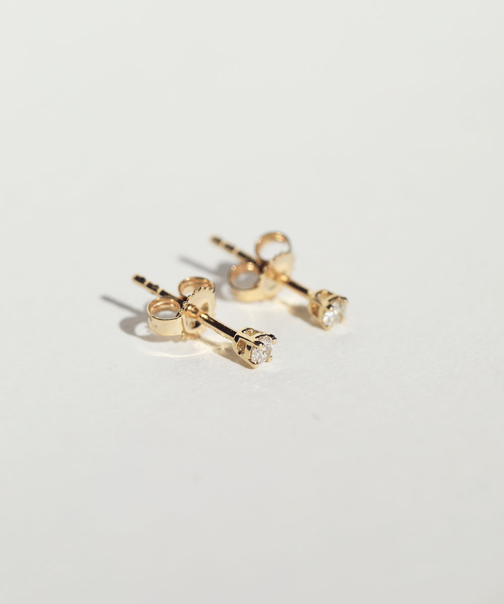 tiny diamond studs earrings gold Brooklyn New York
