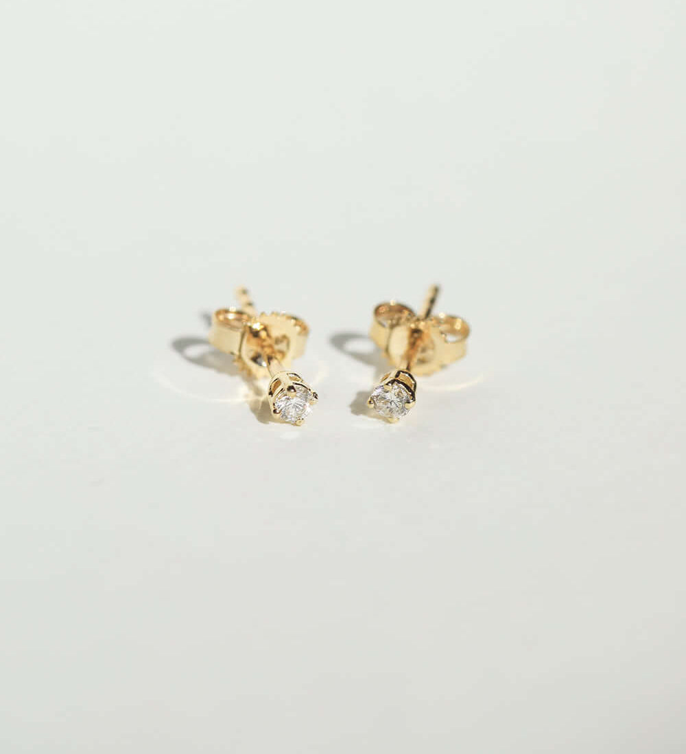 White Diamond Martini Stud Earrings