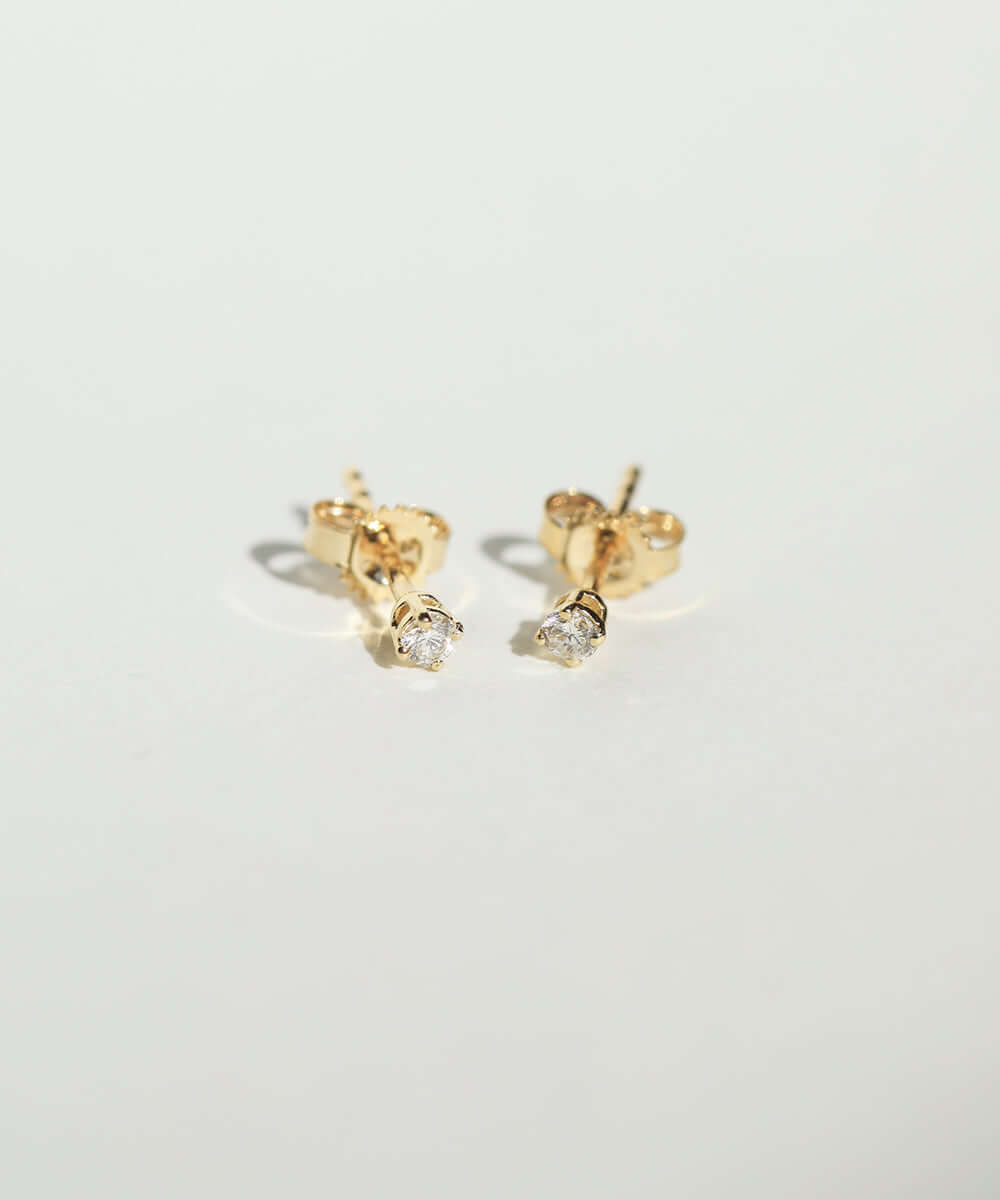 tiny diamond studs earrings gold Brooklyn New York