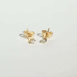 tiny diamond studs earrings gold Brooklyn New York