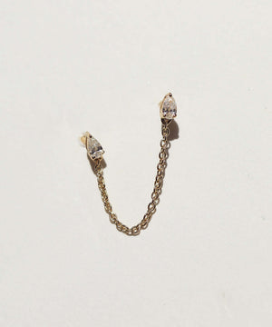 diamond chain earrings gold Studs Brooklyn New York