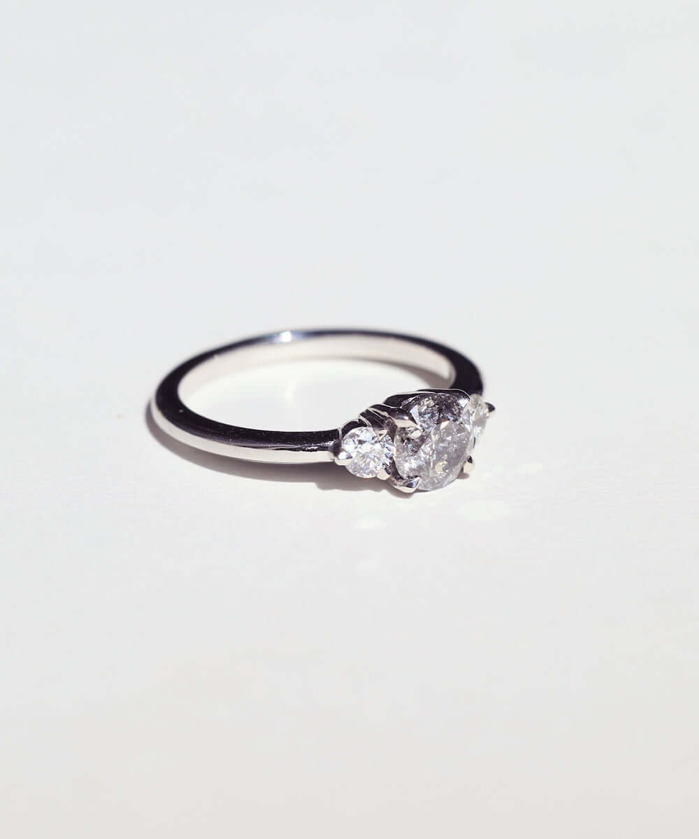 Salt and pepper 14k gold engagement rings Brooklyn New York 11222 