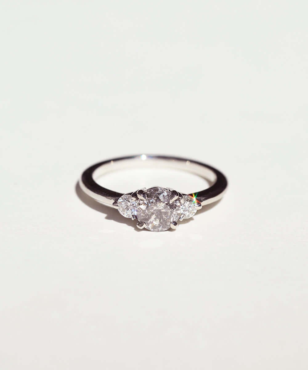 salt & pepper engagement ring
