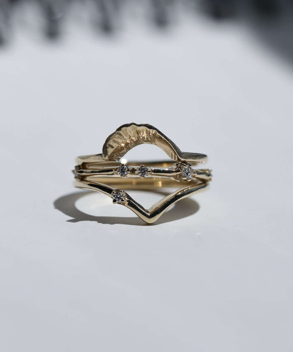 Fern sculptural wedding Ring Gold, Ring, Macha Studio, Brooklyn NYC
