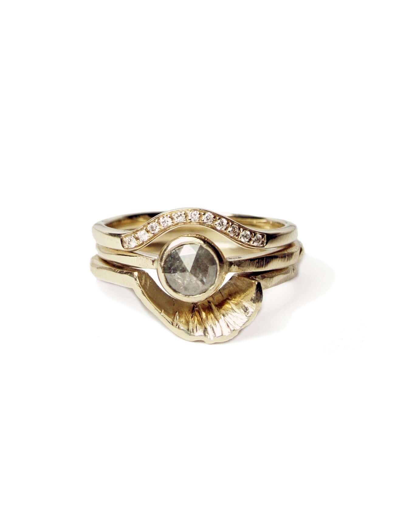 Fern sculptural wedding Ring Gold, Ring, Macha Studio, Brooklyn NYC