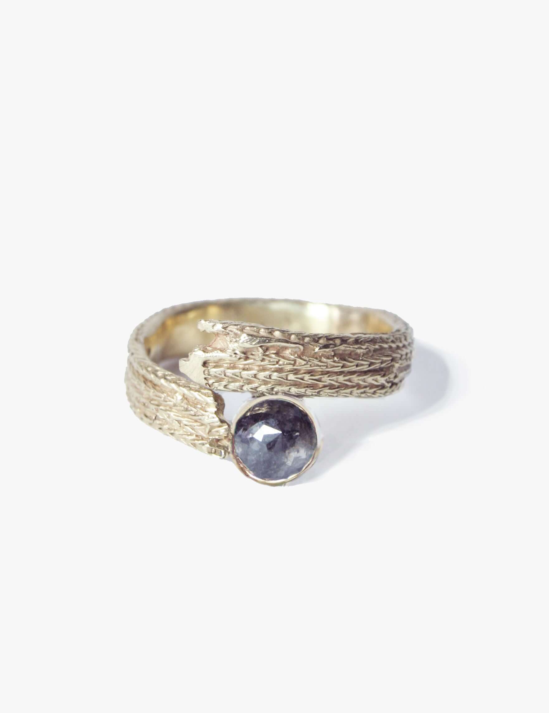 custom unisex salt & pepper engagement ring wedding band Macha Studio Brooklyn