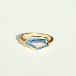 Geo Sapphire Engagement Ring Brooklyn NY Jewelry 