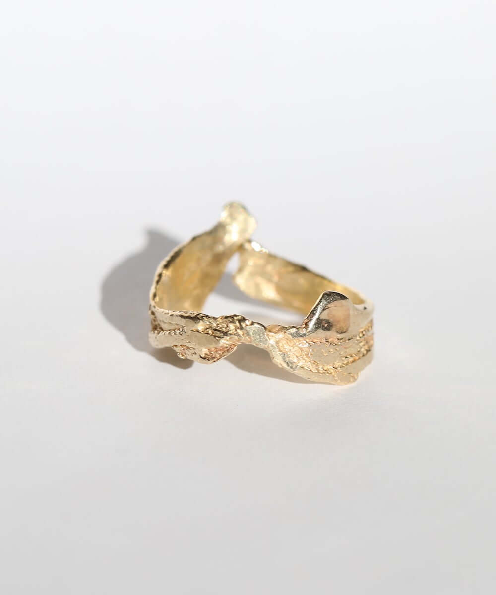 textured 14k gold band macha studio brooklyn new york