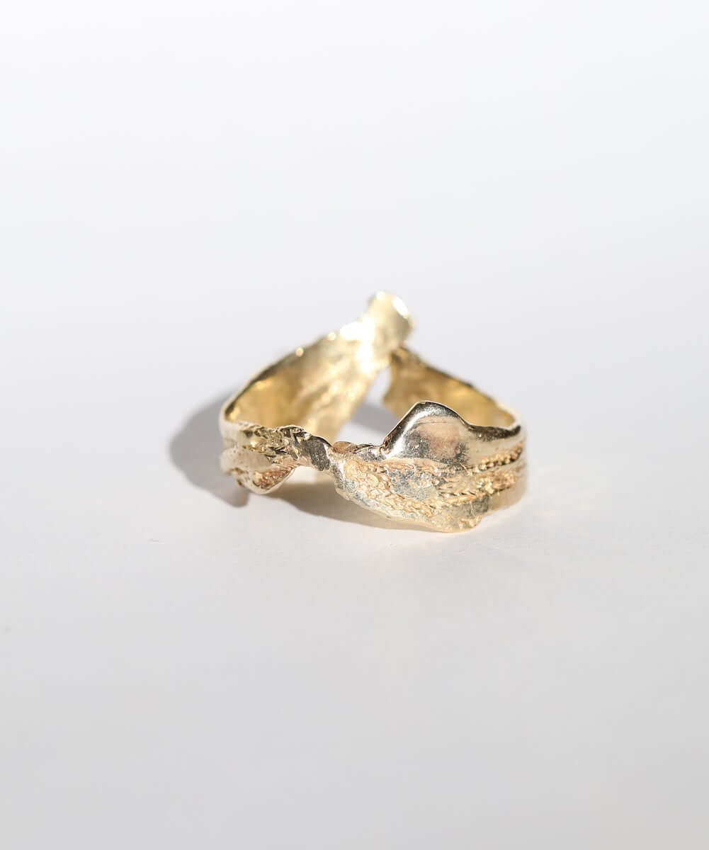 textured 14k gold band macha studio brooklyn new york