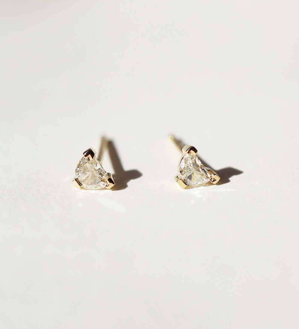 White Diamond Martini Stud Earrings