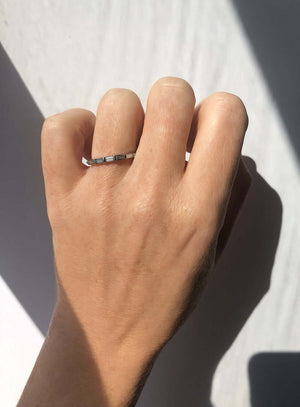 Half Baguette diamond Wedding Ring in White Gold, Macha Studio, Brooklyn NYC