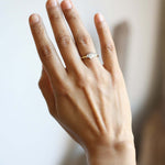 Asymmetrical Baguette Diamond Engagement Ring Macha Studio Brooklyn New York
