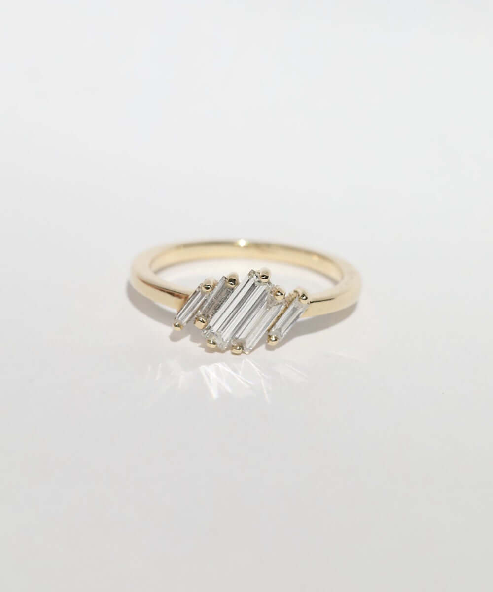 Bar Ring with Baguette Diamonds – T H E L I N E