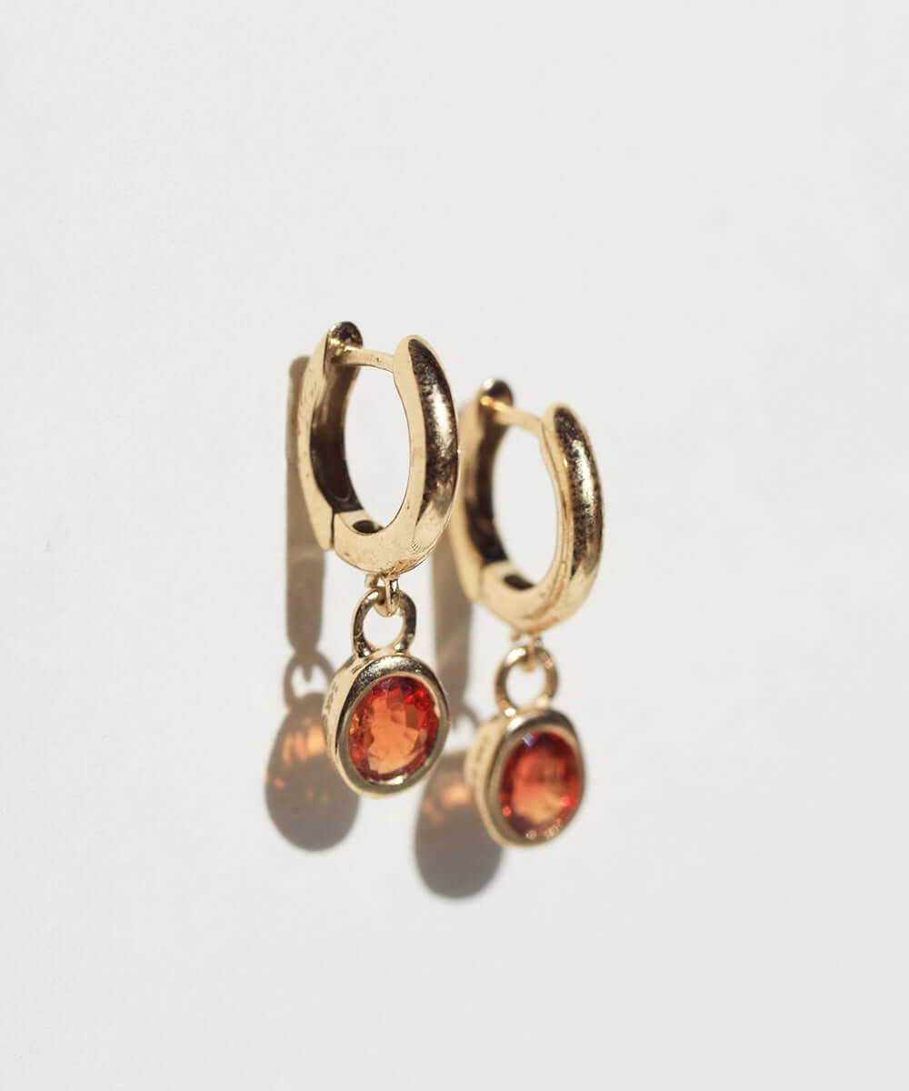 hoop earrings sapphire gold Brooklyn New York 