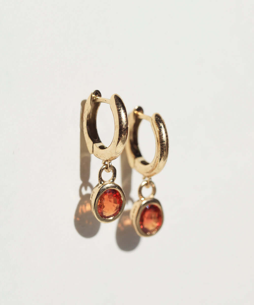 hoop earrings sapphire gold Brooklyn New Yor
